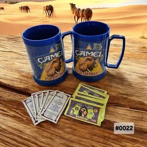 75th Birthday Camel Blue Mugs with Camel Dollars.